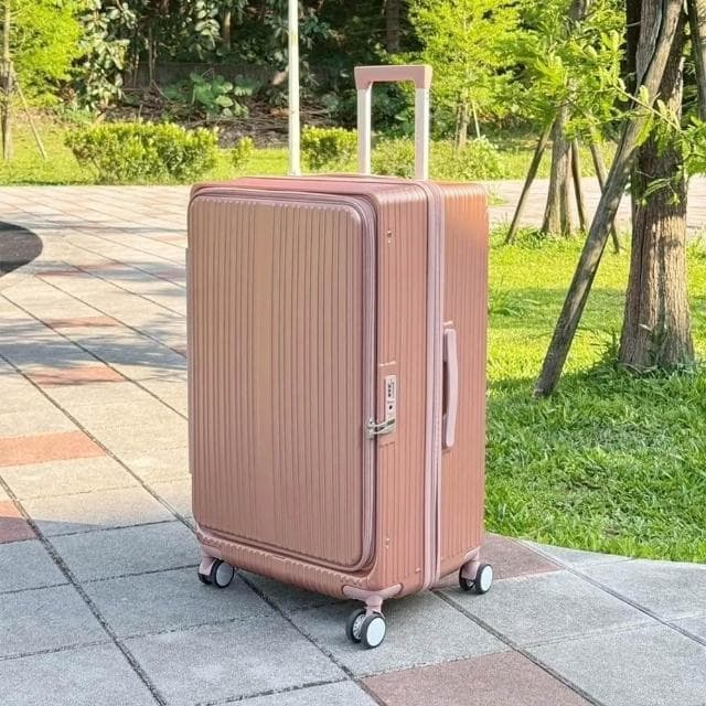 【WALLABY】快掀前開式28吋胖胖箱 可加大 防爆拉鍊 滑順靜音輪 旅行箱/行李箱(1:9開)