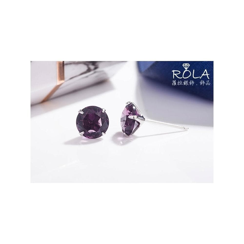 ROLA蘿拉銀飾.飾品 “現貨當天出” (一對價.3-6mm) 12色鋯石水鑽單鑽999足銀純銀耳針耳環養耳針 1-3.