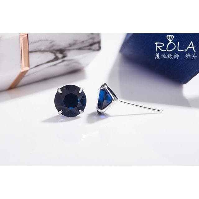 ROLA蘿拉銀飾.飾品 “現貨當天出” (一對價.3-6mm) 12色鋯石水鑽單鑽999足銀純銀耳針耳環養耳針 1-3.