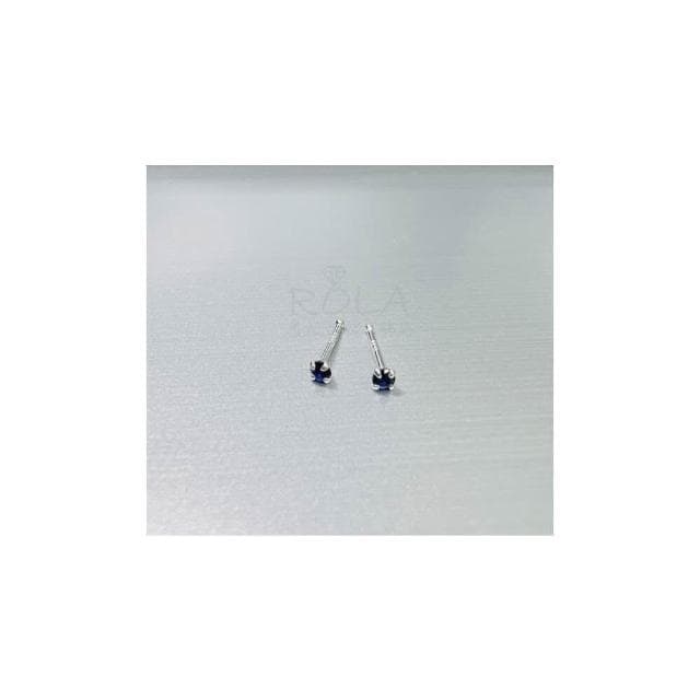 ROLA蘿拉銀飾飾品 {獨家訂製款}(18色/一對價 )2MM水鑽圓珠999足銀純銀養耳棒養耳針固定圓珠免耳堵免後扣 方