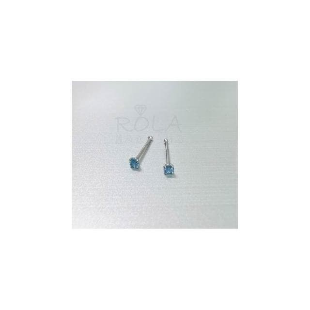 ROLA蘿拉銀飾飾品 {獨家訂製款}(18色/一對價 )2MM水鑽圓珠999足銀純銀養耳棒養耳針固定圓珠免耳堵免後扣 方