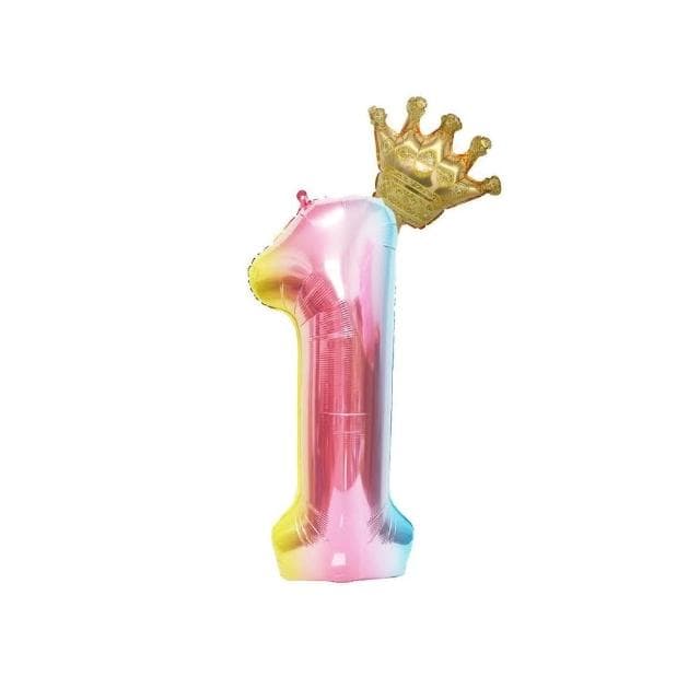 漸層皇冠數字氣球 生日佈置40吋數字 生日禮物 PARTY 慶生 舞會佈置 求婚 結婚 週歲 慶祝