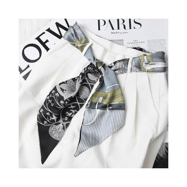 梵花 長條小絲巾腰帶女髮帶百搭高級感薄款春秋款搭配襯衫絲帶繫脖飄帶