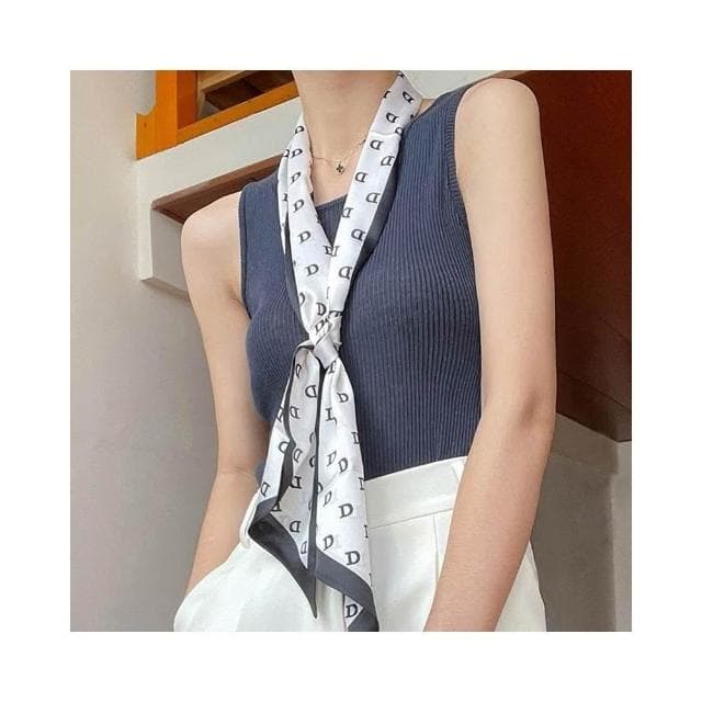 梵花 長條小絲巾腰帶女髮帶百搭高級感薄款春秋款搭配襯衫絲帶繫脖飄帶