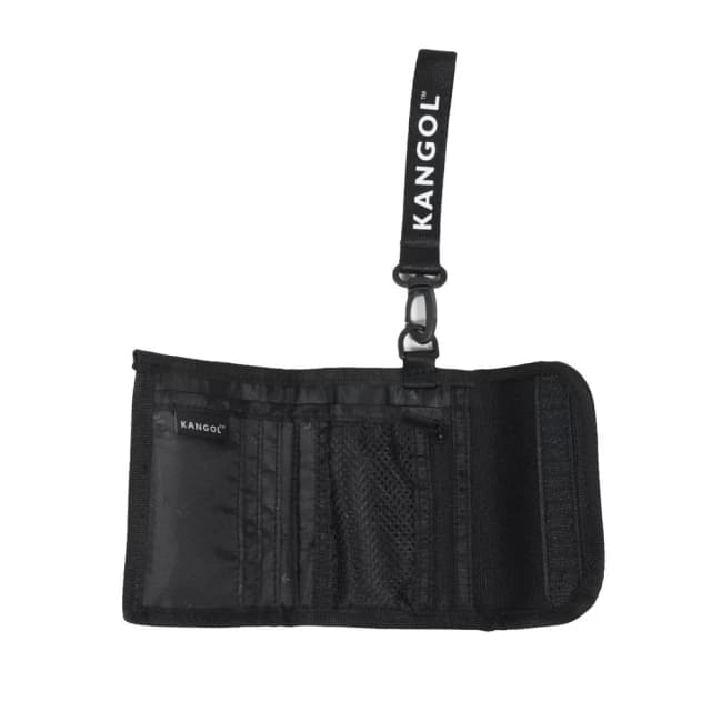 【KANGOL】英國 袋鼠 零錢包  61251785(錢包 三層 皮夾 短夾 尼龍 防潑水 防水 多夾層 手拿包)