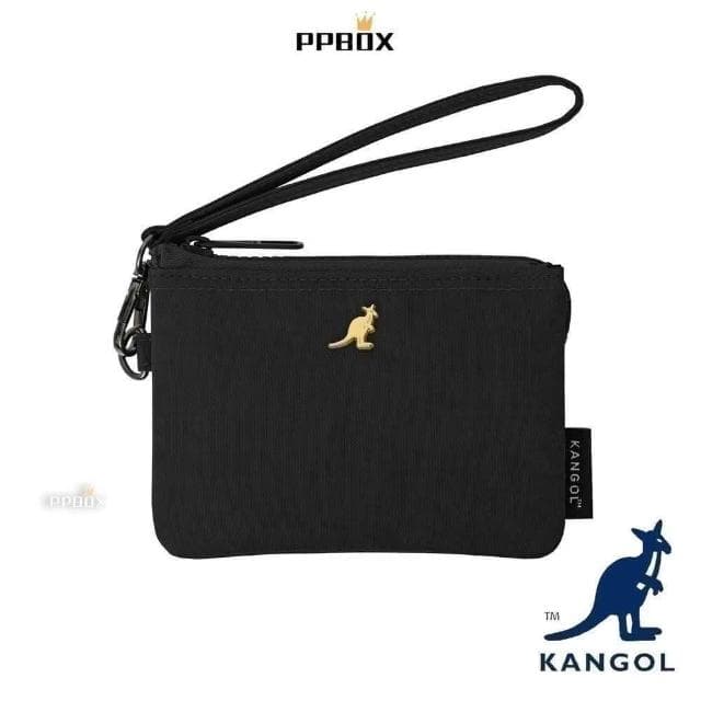 【KANGOL】英國 袋鼠 零錢包  61251785(錢包 三層 皮夾 短夾 尼龍 防潑水 防水 多夾層 手拿包)