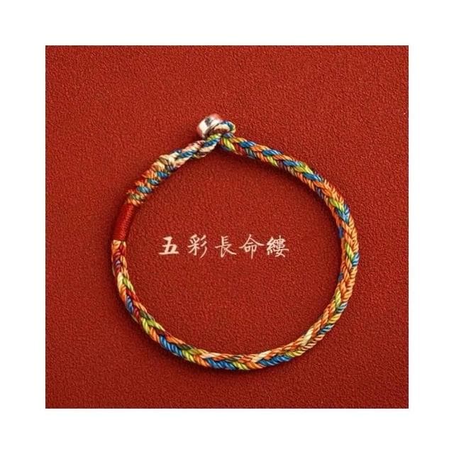 【開運堂】手工編織紅繩S925純銀扣🔥紫南宮過爐 開運手工編織手繩五色線手繩端午節五彩手鍊男女禮物