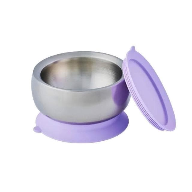 【little.b】雙層不鏽鋼吸盤碗+doddl 兒童學習餐具二件組(多款可選)麗兒采家