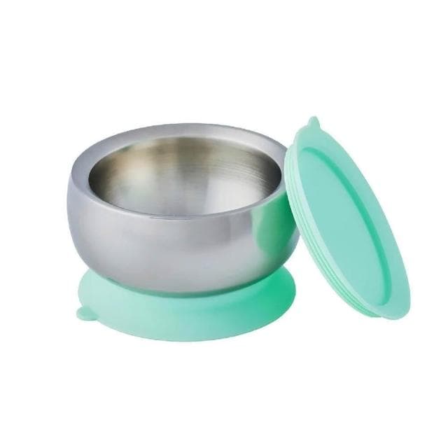 【little.b】雙層不鏽鋼吸盤碗+doddl 兒童學習餐具二件組(多款可選)麗兒采家