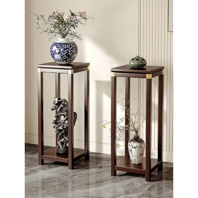 花架 實木花盆架 盆栽架 花架子客廳落地式博古盆景植物擺放架陽台置物架新中式實木花盆架